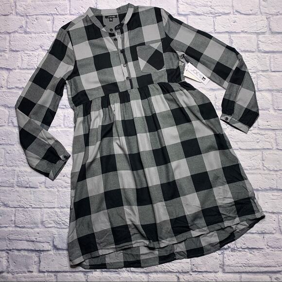 Joe’s Jeans Plaid Dress in Black/Grey - Picture 1 of 8